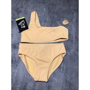 ART CLASS NEON 0range RIBBED BIKINI SWIMSUIT SIZE XS 4/5